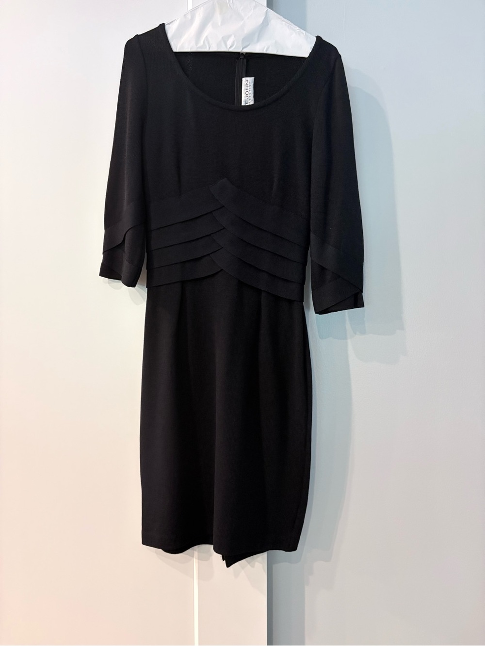 St. John Collection knit Black Layered Detail Dress - size 6